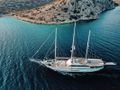 BELLA MARE 38m Custom Gulet - aerial shot cruising BELLA MARE 38m Custom Gulet - aerial shot cruising
