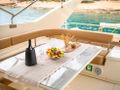 BELLAS BOY Ferretti 80 - flybridge dining area BELLAS BOY Ferretti 80 - flybridge dining area