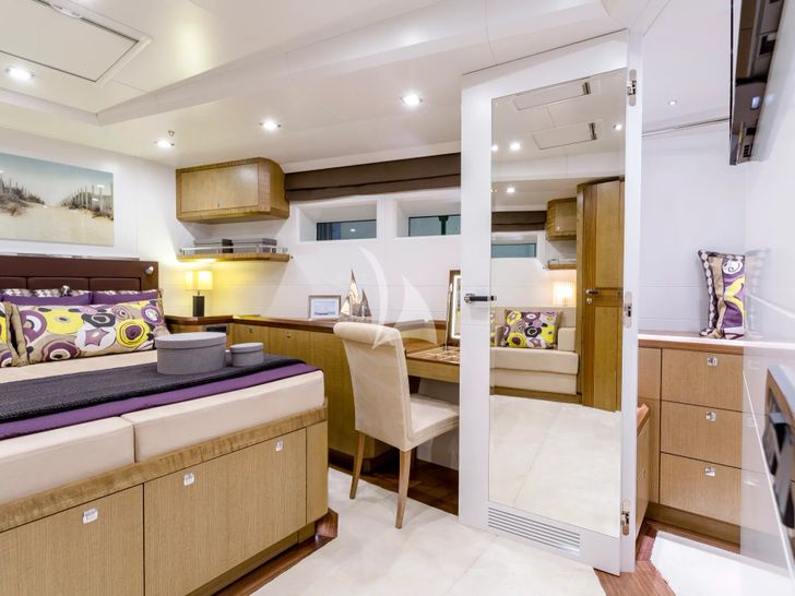 BELLKARA Conrad 26m - master cabin bed and seating BELLKARA Conrad 26m - master cabin bed and seating