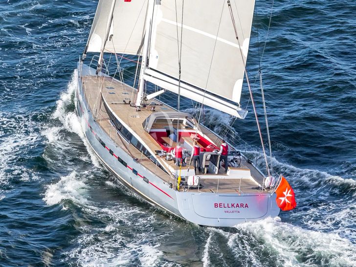 BELLKARA Conrad 26m - sailing aft view BELLKARA Conrad 26m - sailing aft view