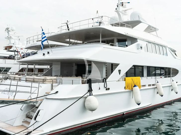 BENIK I Heesen 4000 - docked aft view BENIK I Heesen 4000 - docked aft view