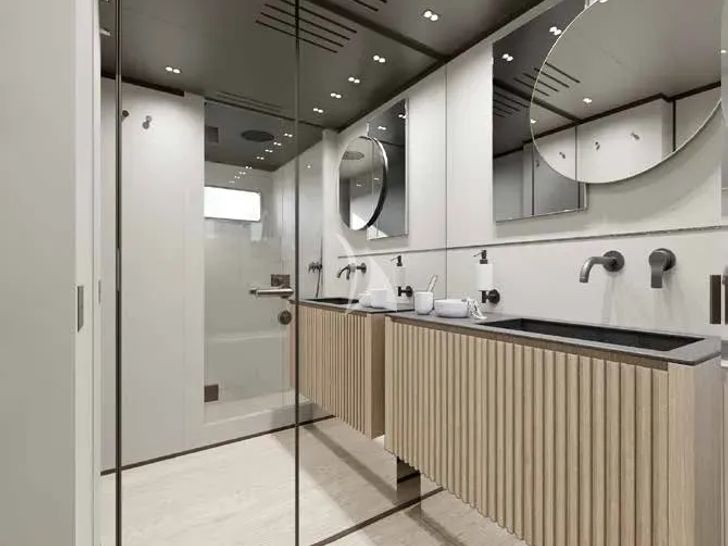 BESTIA Sanlorenzo SP110 - VIP cabin 3 bathroom BESTIA Sanlorenzo SP110 - VIP cabin 3 bathroom