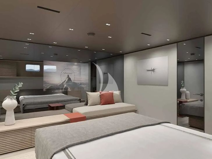 BESTIA Sanlorenzo SP110 - master cabin bed BESTIA Sanlorenzo SP110 - master cabin bed