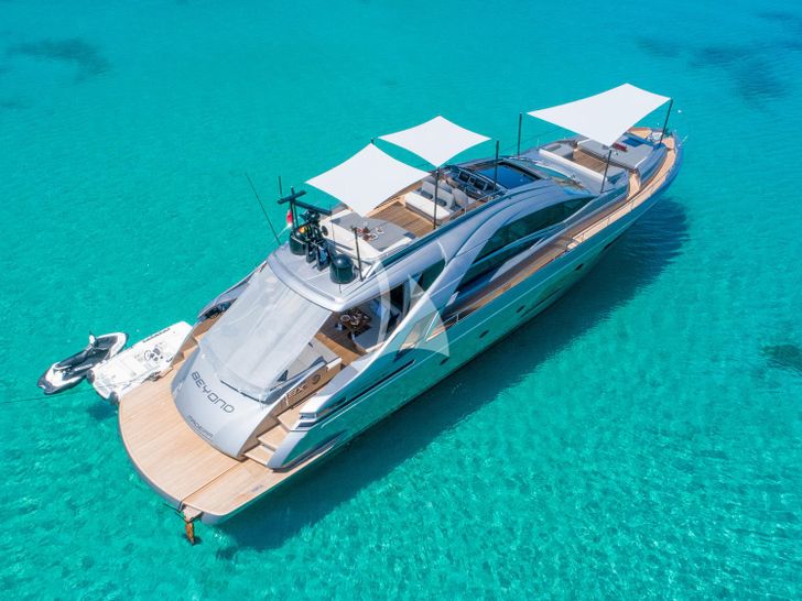 BEYOND Pershing 8X aft shot with waterline BEYOND Pershing 8X aft shot with waterline
