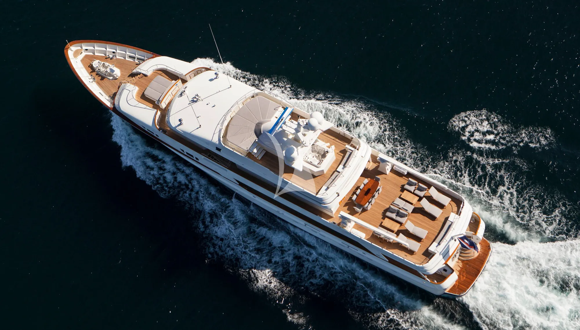 BG Feadship 46m - cruising aerial shot