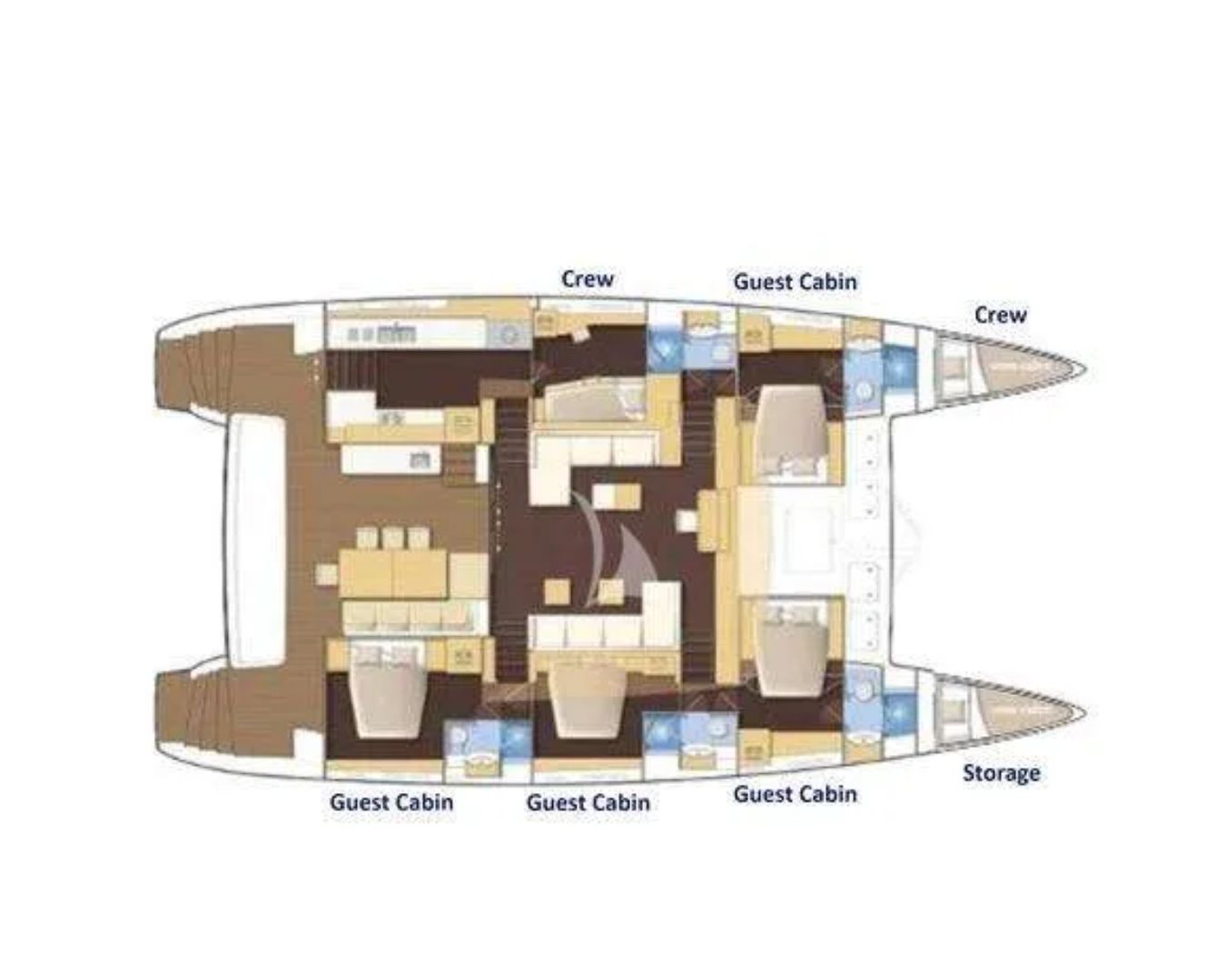 Layout for BLUE GRIFFIN Lagoon 620 - cabin layout