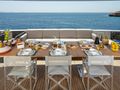 BILLA Admiral 42m - aft deck alfresco dining set up BILLA Admiral 42m - aft deck alfresco dining set up
