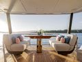 BK Azimut Grande 26m - main aft deck lounge and dining table BK Azimut Grande 26m - main aft deck lounge and dining table