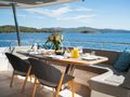 BLACK MAMBA Sunseeker 86 Yacht - aft dining area BLACK MAMBA Sunseeker 86 Yacht - aft dining area