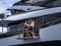 BLUE INFINITY ONE Sunseeker 95 Yacht balcony BLUE INFINITY ONE Sunseeker 95 Yacht balcony