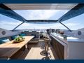BLUE INFINITY ONE Sunseeker 95 Yacht flybridge dining and bar area