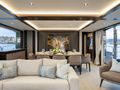 BLUE INFINITY ONE Sunseeker 95 Yacht saloon and dining area