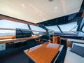 BLUE SHARK Riva 66 Ribelle saloon seating and dining with TV