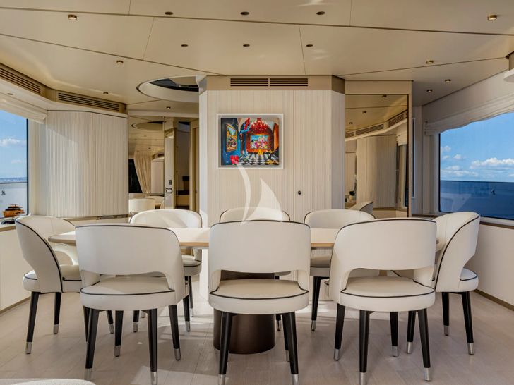 BLUE EYES Azimut Magellano 25M - main dining area BLUE EYES Azimut Magellano 25M - main dining area