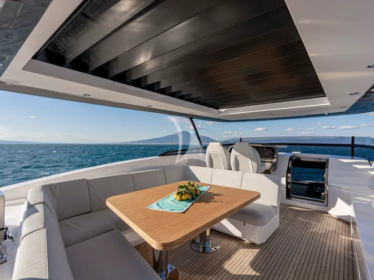 BLUE EYES Azimut Magellano 25M - sundeck dining lounge BLUE EYES Azimut Magellano 25M - sundeck dining lounge