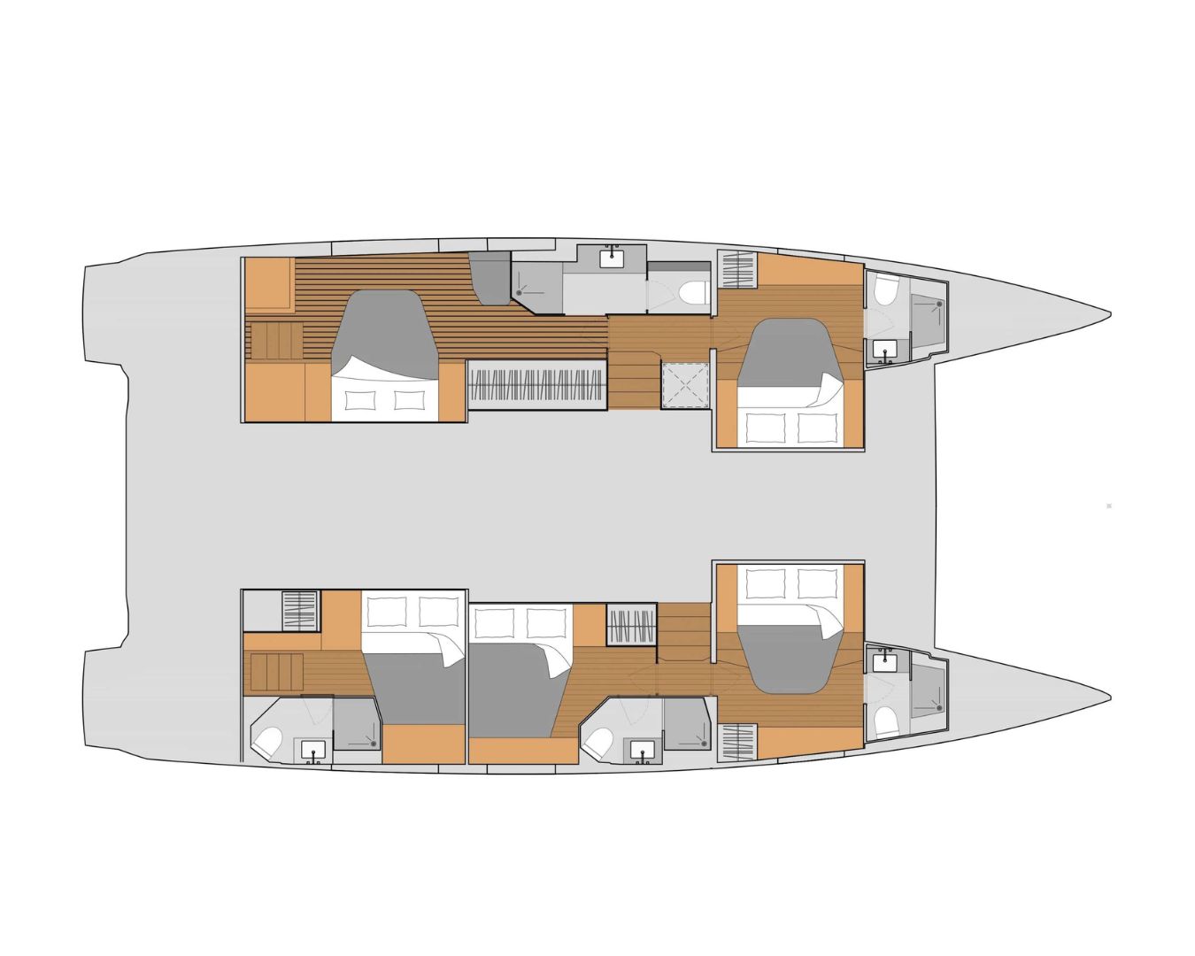 BLUE ONE Fountaine Pajot Aura 51 - layout