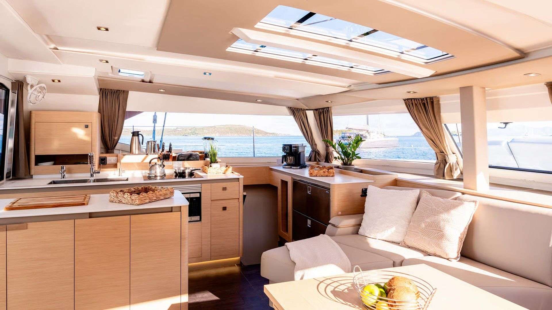 BLUE ONE Fountaine Pajot Aura 51 - saloon and galley