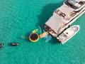 BOA VIDA Ocean Alexander 35R - anchored aft shot with the water toys BOA VIDA Ocean Alexander 35R - anchored aft shot with the water toys