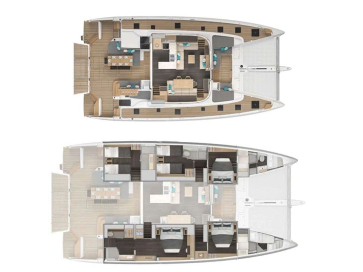 WISH Lagoon 60 - cabin and main deck layout WISH Lagoon 60 - cabin and main deck layout