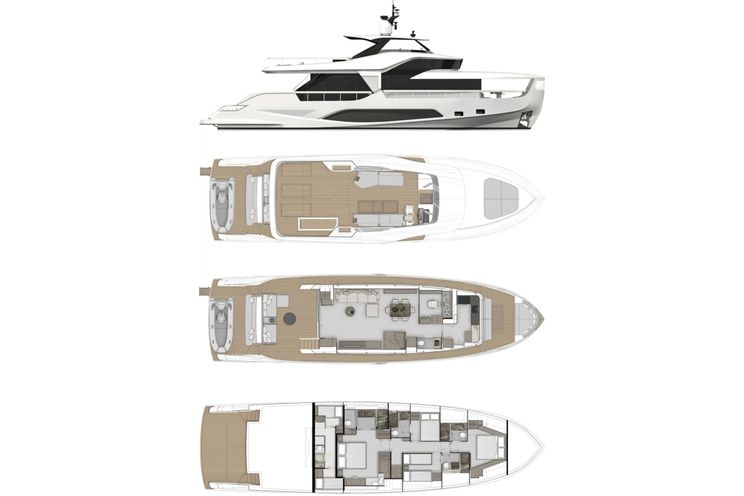 Layout for TRILOGY Ferretti Infynito 80 - layout
