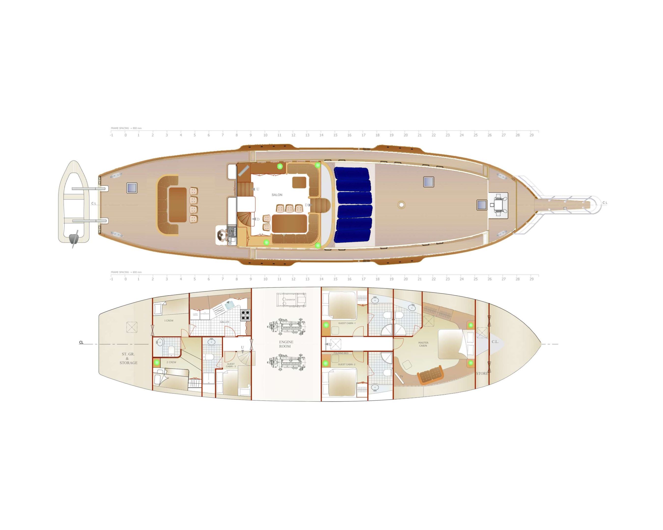 SMART SPIRIT Custom Gulet 25m - layout