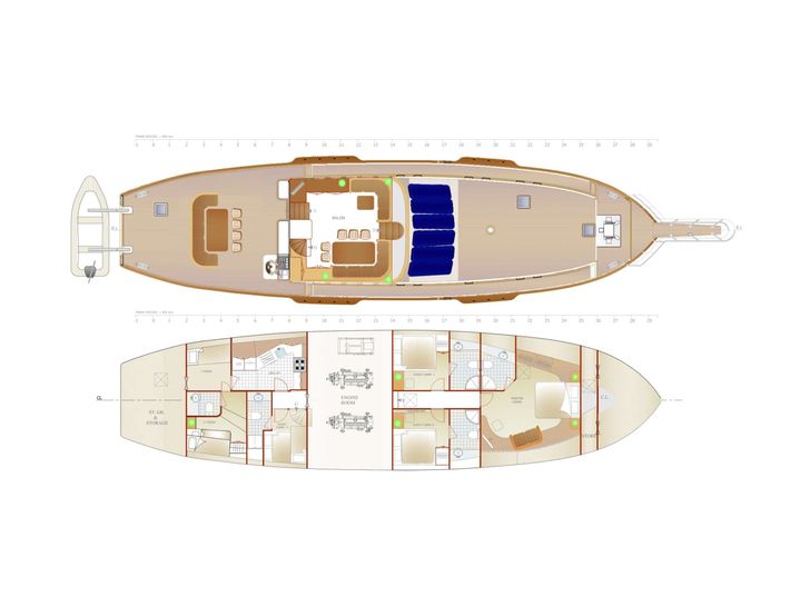 SMART SPIRIT Custom Gulet 25m - layout SMART SPIRIT Custom Gulet 25m - layout