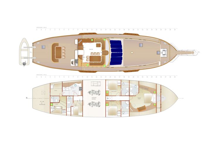 Layout for SMART SPIRIT Custom Gulet 25m - layout