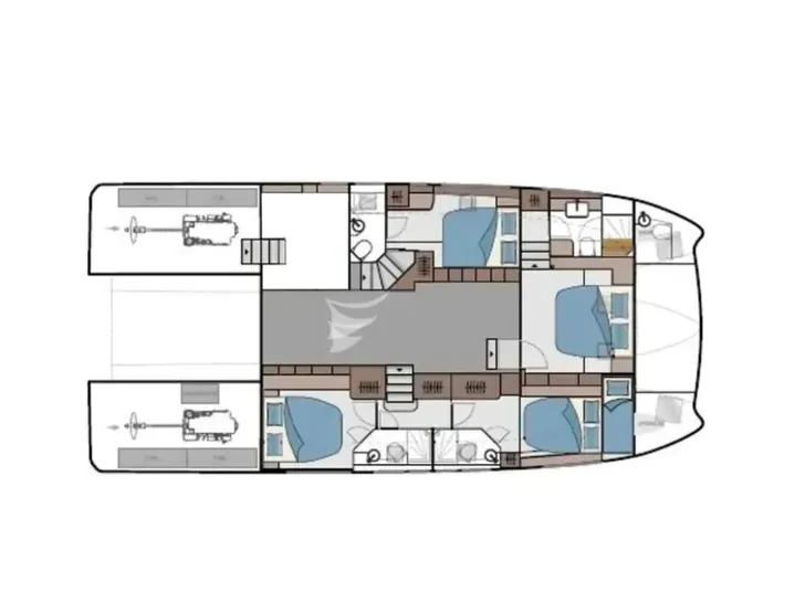 BOLUBO II Aquila 54 Power Catamaran - cabin layout BOLUBO II Aquila 54 Power Catamaran - cabin layout