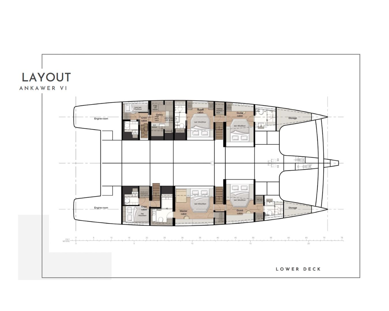 Layout for ANKAWER VI Sunreef 70 - cabin layout