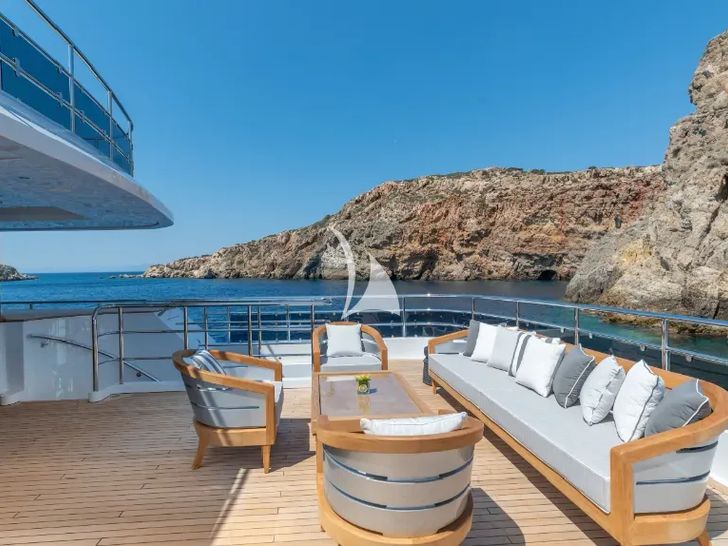 BOJI Codecasa 43 main sky deck aft seating area BOJI Codecasa 43 main sky deck aft seating area