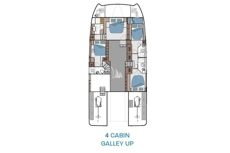 Layout for BOLUBO II Aquila 54 Power Catamaran - layout