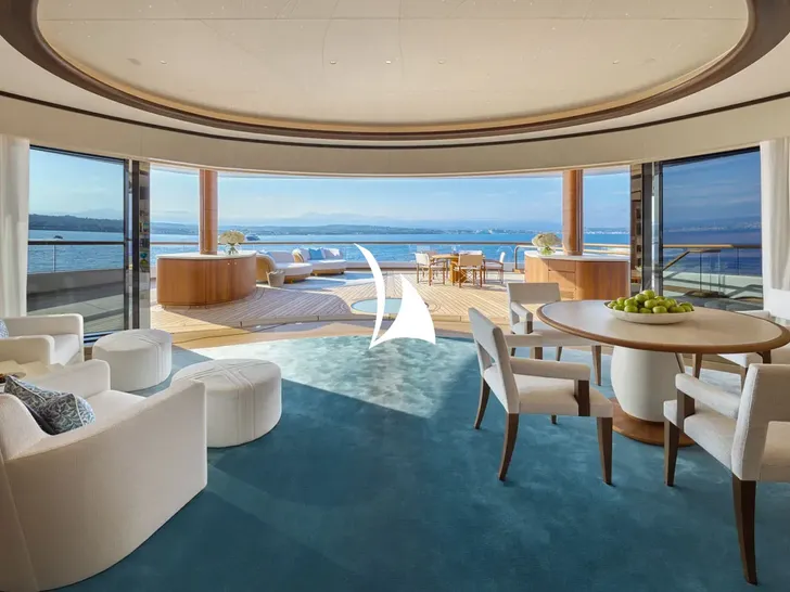 BREAKTHROUGH Feadship 118m - owners deck lounge BREAKTHROUGH Feadship 118m - owners deck lounge