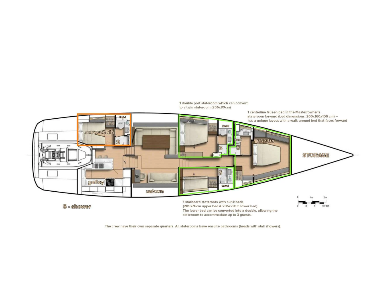 Layout for BUBBLES CNB 76 - yacht layout