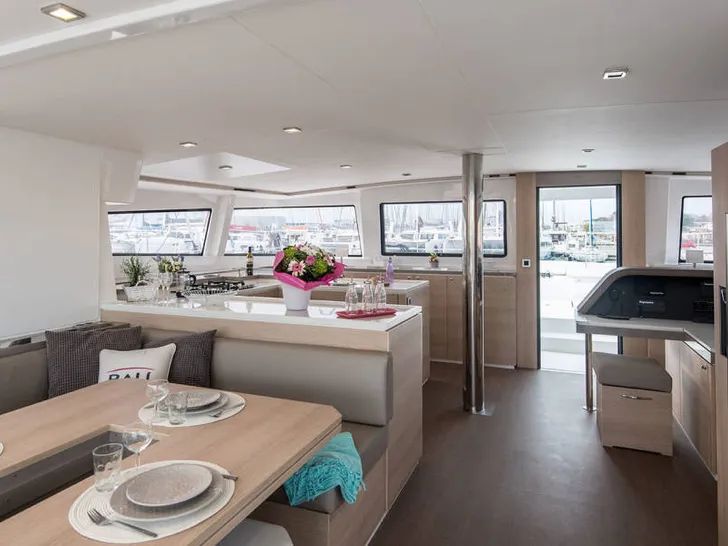 Bali 5.4 - dining area and galley Bali 5.4 - dining area and galley