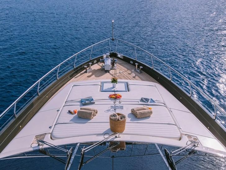 SEAS THE DAY Posillipo Technema 85 - foredeck overhead shot SEAS THE DAY Posillipo Technema 85 - foredeck overhead shot