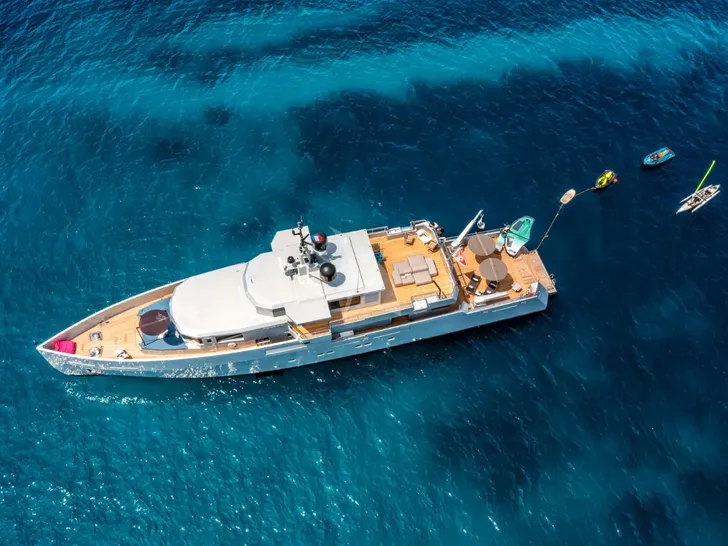 CALADAN Tansu 37m - anchored with the water toys CALADAN Tansu 37m - anchored with the water toys