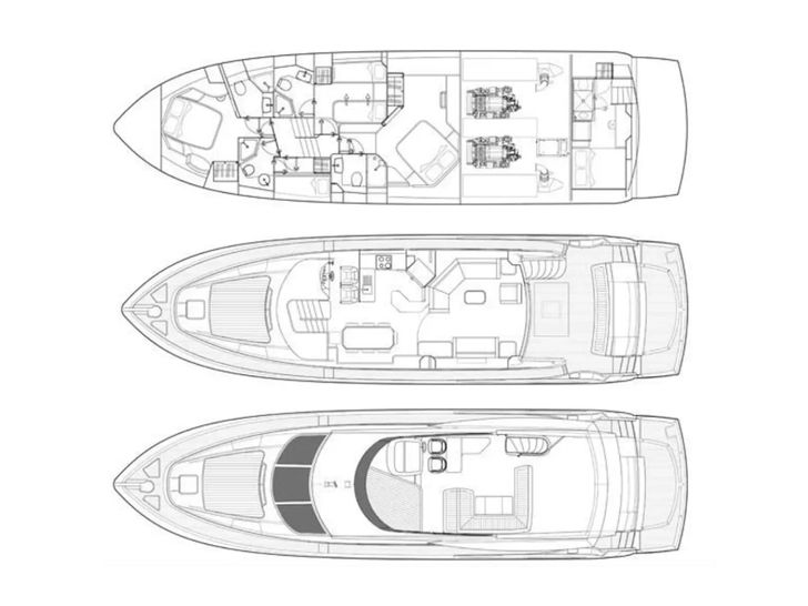 CALA DI LUNA Sunseeker Manhattan 74 - layout CALA DI LUNA Sunseeker Manhattan 74 - layout