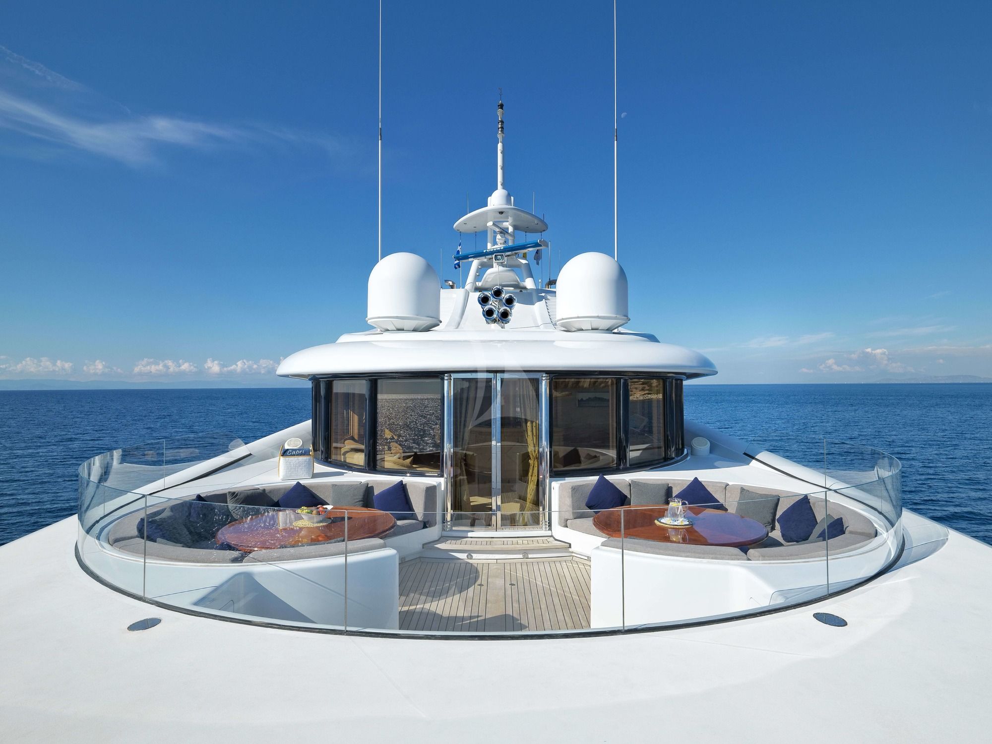 CAPRI Lurssen Yacht Sundeck Lounge