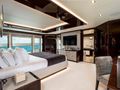 CAPTAIN MORGAN III Sunseeker 131 - master cabin bed and TV CAPTAIN MORGAN III Sunseeker 131 - master cabin bed and TV
