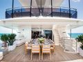 CAPTAIN MORGAN III Sunseeker 131 - sky deck alfresco dining area CAPTAIN MORGAN III Sunseeker 131 - sky deck alfresco dining area