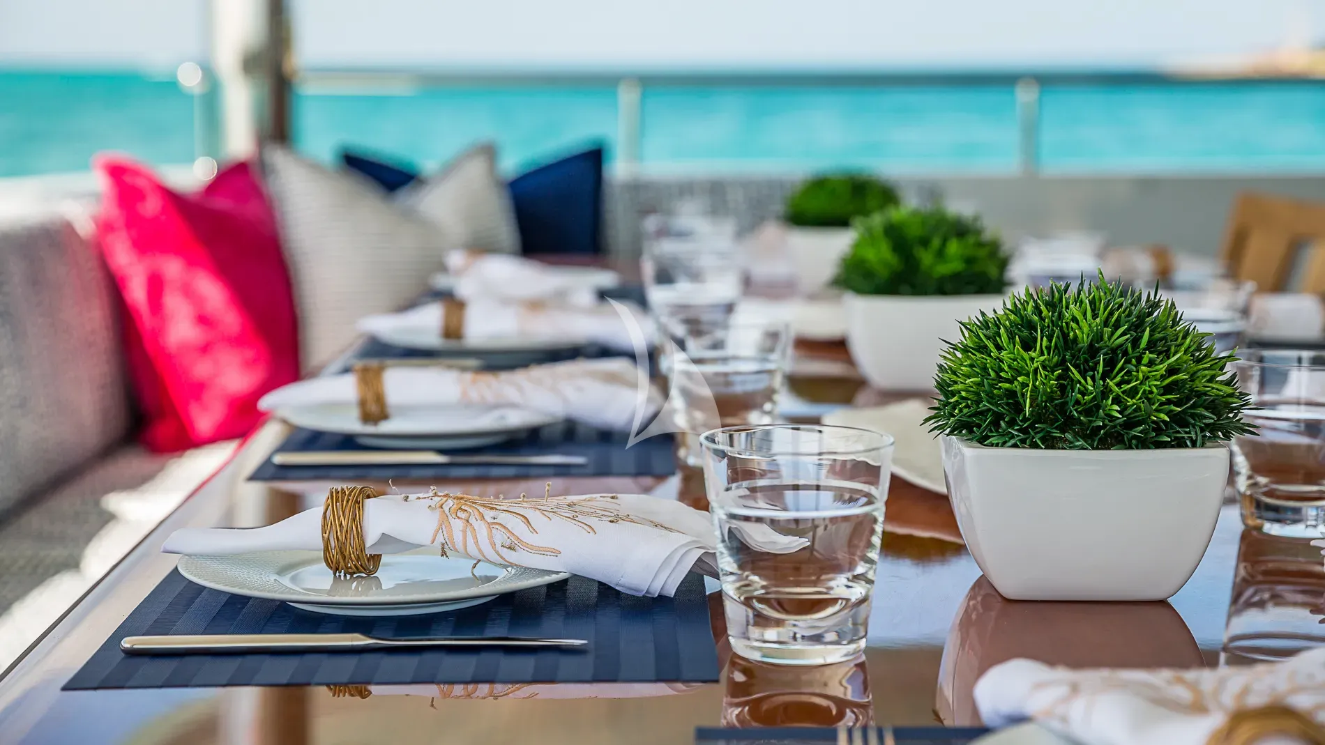 BLANCHE 161 Christensen 49m - main aft deck alfresco dining set up