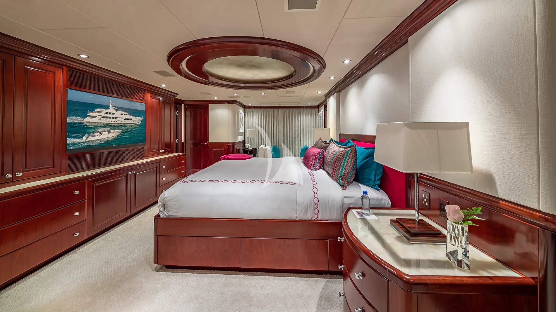 BLANCHE 161 Christensen 49m - master cabin bed and TV