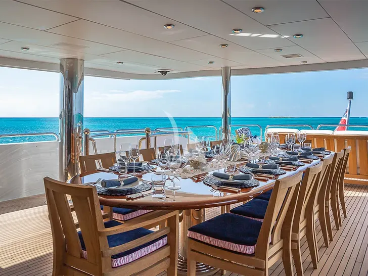 BLANCHE 161 Christensen 49m - skydeck alfresco dining area BLANCHE 161 Christensen 49m - skydeck alfresco dining area