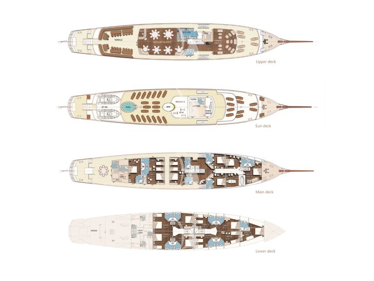 CASABLANCA Custom Yacht 61m - layout CASABLANCA Custom Yacht 61m - layout