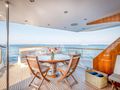 CHANTELLA Chantier Naval d'Antibes 29m - aft deck alfresco dining area CHANTELLA Chantier Naval d'Antibes 29m - aft deck alfresco dining area