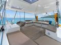 CHILLIN HUT Bali 5.4 - flybridge helm and lounge area CHILLIN HUT Bali 5.4 - flybridge helm and lounge area