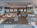 CHILOE Fountaine Pajot Alegria 67 - aft alfresco dining set up CHILOE Fountaine Pajot Alegria 67 - aft alfresco dining set up