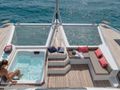 CHILOE Fountaine Pajot Alegria 67 - foredeck lounge and jacuzzi CHILOE Fountaine Pajot Alegria 67 - foredeck lounge and jacuzzi