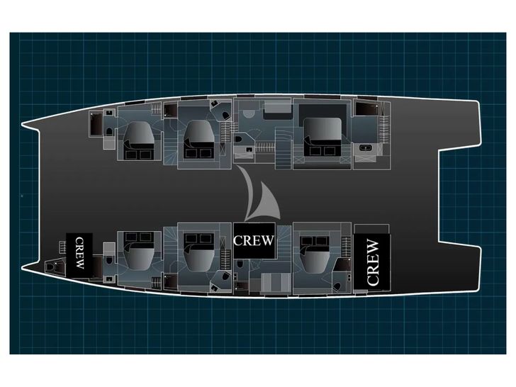 CHRISTAL MIO 80 Fountaine Pajot Thira 80 - layout CHRISTAL MIO 80 Fountaine Pajot Thira 80 - layout