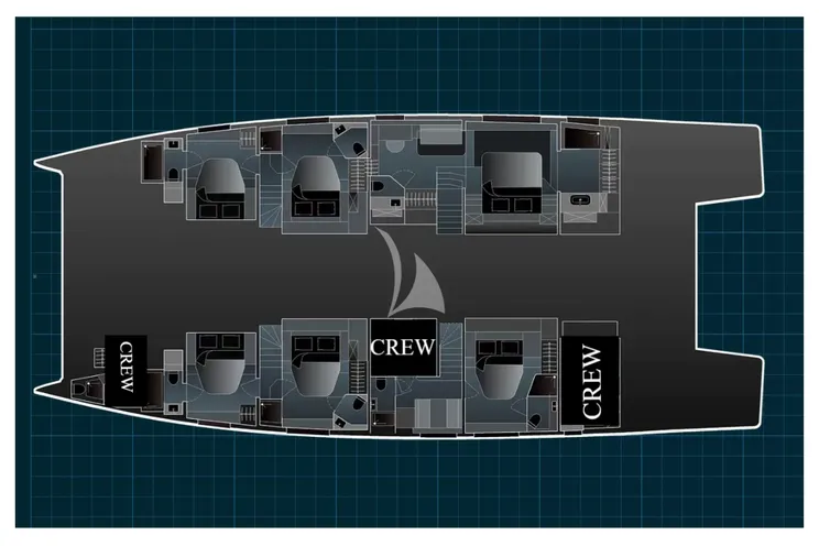 Layout for CHRISTAL MIO 80 Fountaine Pajot Thira 80 - layout